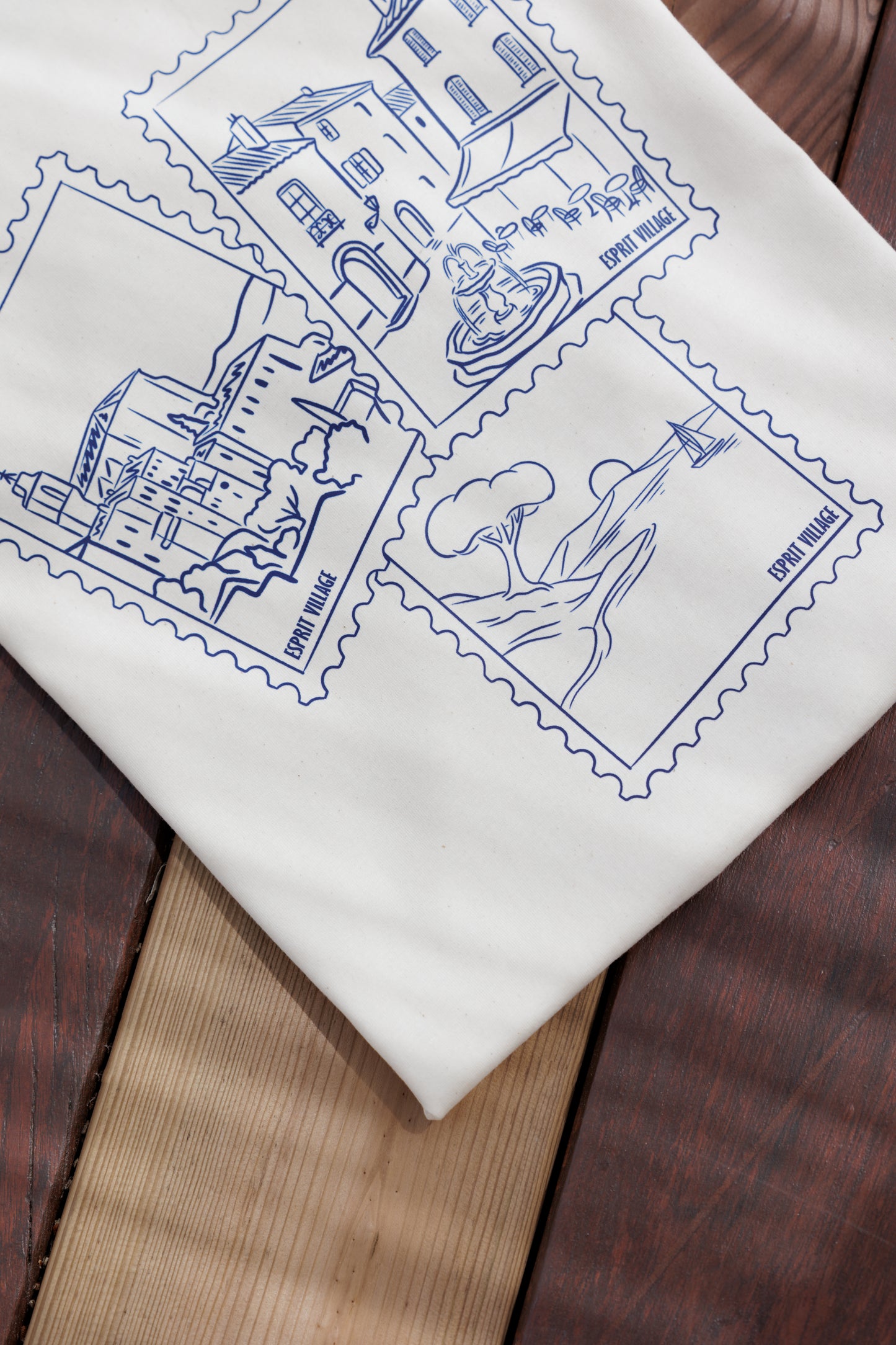 T-shirt "Timbres" Unisexe - Crème