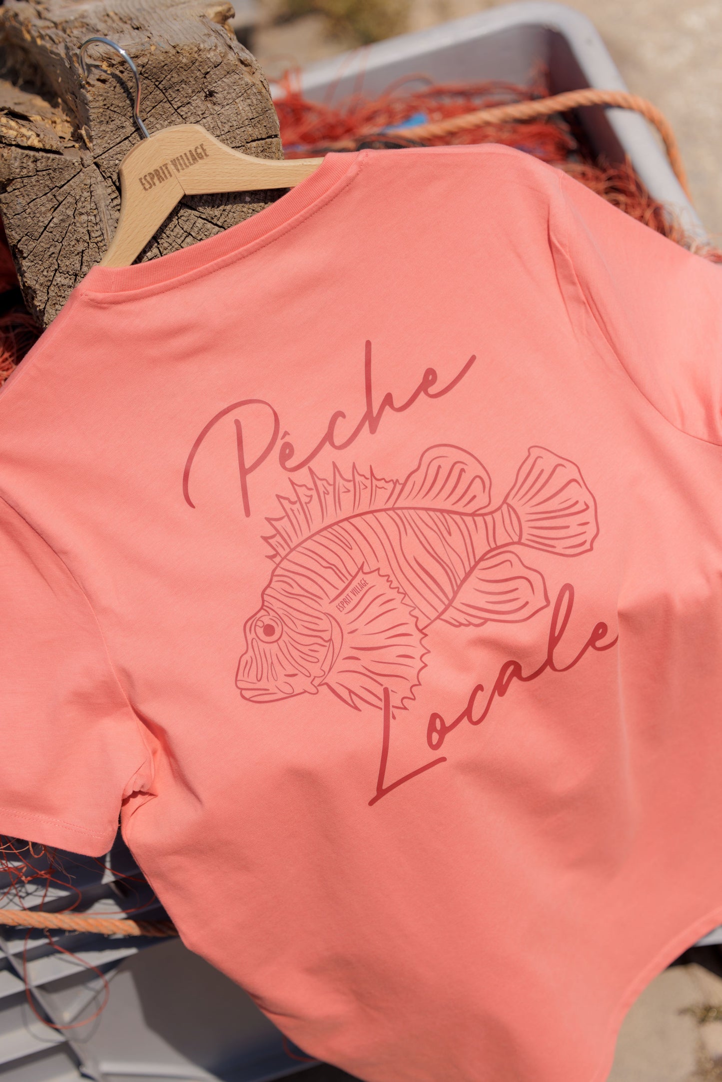 T-shirt "Pêche locale" Unisexe - Corail