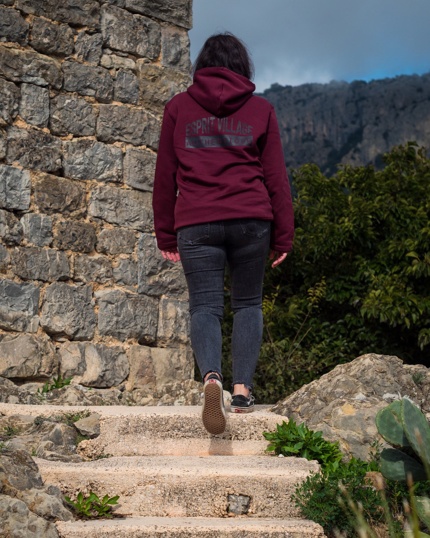 Sweat à capuche Bordeaux "Authentique"