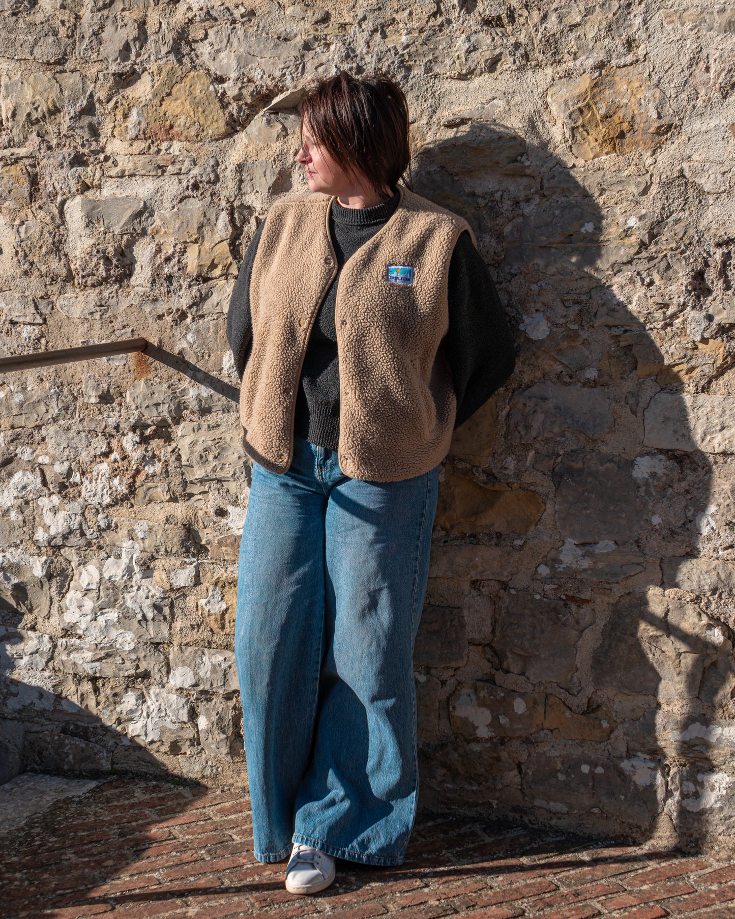 Veste sherpa sans manches – Femme